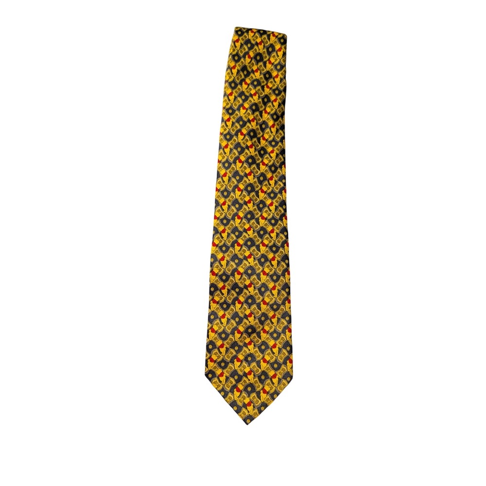 Disney Winnie the Pooh Mens Silk Look Polyester Necktie Gold Nostalgia Kidcore